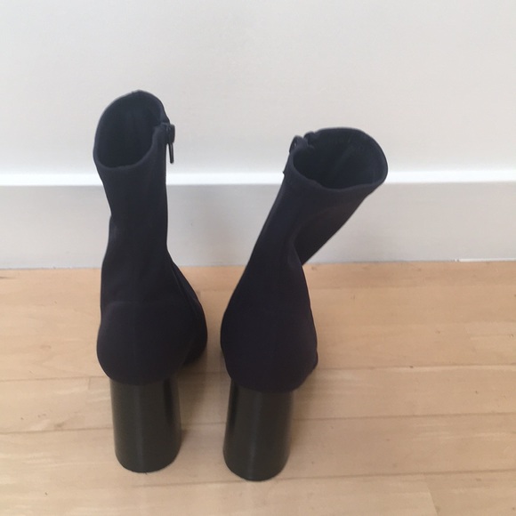 Jeffrey Campbell Dark Navy Pointed Toe Sock Ankle Boots - Picture 3 of 8